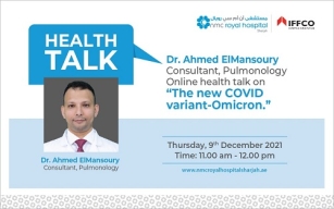 Dr. Ahmed ElMansoury, Consultant, Pulmonology NMC Royal Hospital Sharjah delivered an online health talk to IFFCO employees.